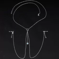 Gaby 14 Gauge 5/8 Blue Gem Sun Heart Star Nipple Chain Necklace 8 Gaby 14 Gauge 5/8 Blue Gem Sun Heart Star Nipple Chain Necklace -Body Jewelry Store 67979 AQ.otherimage2