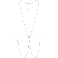 Gaby 14 Gauge 5/8 Clear Gem Sun Heart Star Nipple Chain Necklace -Body Jewelry Store 67979 CL.otherimage4