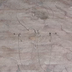 Gaby 14 Gauge 5/8 Clear Gem Moon Heart Star Nipple Chain Necklace -Body Jewelry Store 67980 CL.otherimage3