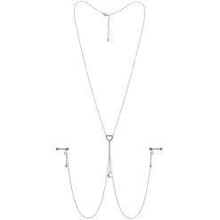 Gaby 14 Gauge 5/8 Clear Gem Moon Heart Star Nipple Chain Necklace -Body Jewelry Store 67980 CL.otherimage4