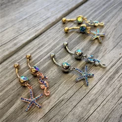 Gaby Blue Gem Gold Tone Starfish Seahorse Nautical Belly Ring Set Of 2 -Body Jewelry Store 68000 68001 68002 4 e65f0bb1 3433 4315 9c23 4712be53b348 scaled