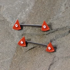 14 Gauge 5/8 Pumpkin Pie Thanksgiving Holiday Barbell Nipple Ring Set -Body Jewelry Store 68019.otherimage1