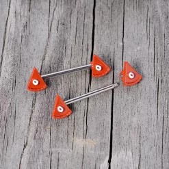 14 Gauge 5/8 Pumpkin Pie Thanksgiving Holiday Barbell Nipple Ring Set -Body Jewelry Store 68019.otherimage3