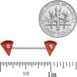 14 Gauge 5/8 Pumpkin Pie Thanksgiving Holiday Barbell Nipple Ring Set -Body Jewelry Store 68019.otherimage4