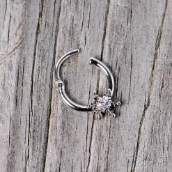 16 Gauge 3/8 Clear Gem Holiday Snowflake Septum Clicker 18 16 Gauge 3/8 Clear Gem Holiday Snowflake Septum Clicker -Body Jewelry Store 68089.otherimage4