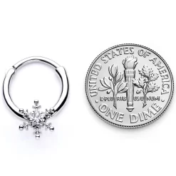 16 Gauge 3/8 Clear Gem Holiday Snowflake Septum Clicker 19 16 Gauge 3/8 Clear Gem Holiday Snowflake Septum Clicker -Body Jewelry Store 68089.otherimage5