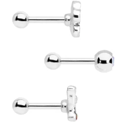 Gaby 16 Gauge 1/4 Aurora Gem Flower Cartilage Tragus Set Of 3 -Body Jewelry Store 68102.otherimage2