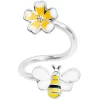 Gaby 14 Gauge 3/8 Yellow Bee Flower Spiral Twister Belly Ring