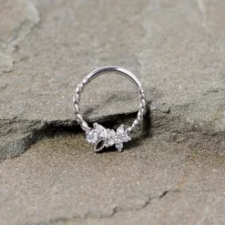 Gaby 16 Gauge 3/8 Clear Gem Star Twisted Hinged Segment Ring -Body Jewelry Store 68137 CL.otherimage1