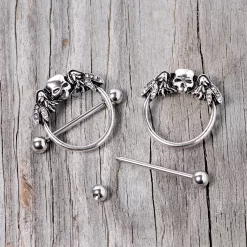 Gaby 14 Gauge 7/8 Winged Skull Halloween Nipple Shield Set -Body Jewelry Store 68139.otherimage3