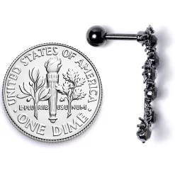 16 Gauge 1/4 Black CZ Gem Black Spider Halloween Cartilage Tragus -Body Jewelry Store 68171.otherimage4