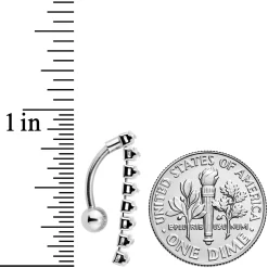 Clear CZ Gem Band Of Beauty Top Mount Belly Ring -Body Jewelry Store 68255 CL.otherimage2