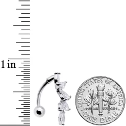 Clear CZ Gem Fashion Flower Dangle Top Mount Belly Ring 7 Clear CZ Gem Fashion Flower Dangle Top Mount Belly Ring -Body Jewelry Store 68256 CL.otherimage2