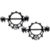 14 Gauge 24mm Clear Gem Spider Web Halloween Nipple Shield Set