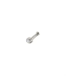 Solid 14KT White Gold GENUINE DIAMOND Nose Bone