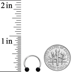 16 Gauge 3/8 Black Teal Matte Horseshoe Circular Barbell Set Of 4 -Body Jewelry Store 68316.otherimage3