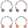 16 Gauge 3/8 Brown Tan Matte Horseshoe Circular Barbell Set Of 4