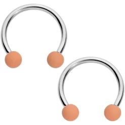 16 Gauge 3/8 Brown Tan Matte Horseshoe Circular Barbell Set Of 4 -Body Jewelry Store 68317.otherimage2