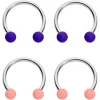 16 Gauge 3/8 Peach Purple Matte Horseshoe Circular Barbell Set Of 4