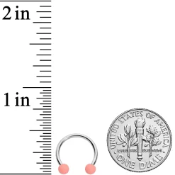 16 Gauge 3/8 Peach Purple Matte Horseshoe Circular Barbell Set Of 4 -Body Jewelry Store 68319.otherimage3