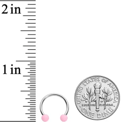 16 Gauge 3/8 Pink Peach Matte Horseshoe Circular Barbell Set Of 4 -Body Jewelry Store 68320.otherimage3