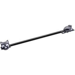 14 Gauge Black Cat Mouse Halloween Industrial Barbell 38mm