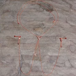 Gaby 14 Gauge 5/8 Aurora Gem Rose Gold Hue Star Moon Nipple Chain Necklace -Body Jewelry Store 68445 AB.otherimage3