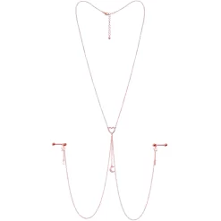 Gaby 14 Gauge 5/8 Aurora Gem Rose Gold Hue Star Moon Nipple Chain Necklace -Body Jewelry Store 68445 AB.otherimage5