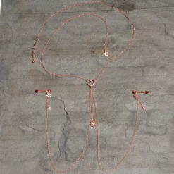 Gaby 14 Gauge 5/8 Aurora Gem Rose Gold Hue Star Sun Nipple Chain Necklace -Body Jewelry Store 68446 AB.otherimage3