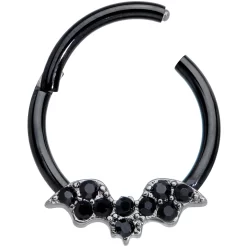 16 Gauge 3/8 Black Gem Black Plated Bat Hinged Segment Ring 6 16 Gauge 3/8 Black Gem Black Plated Bat Hinged Segment Ring -Body Jewelry Store 68562.otherimage1