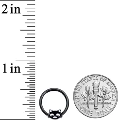 16 Gauge 3/8 Black Cat Halloween Hinged Septum Clicker -Body Jewelry Store 68730.otherimage2