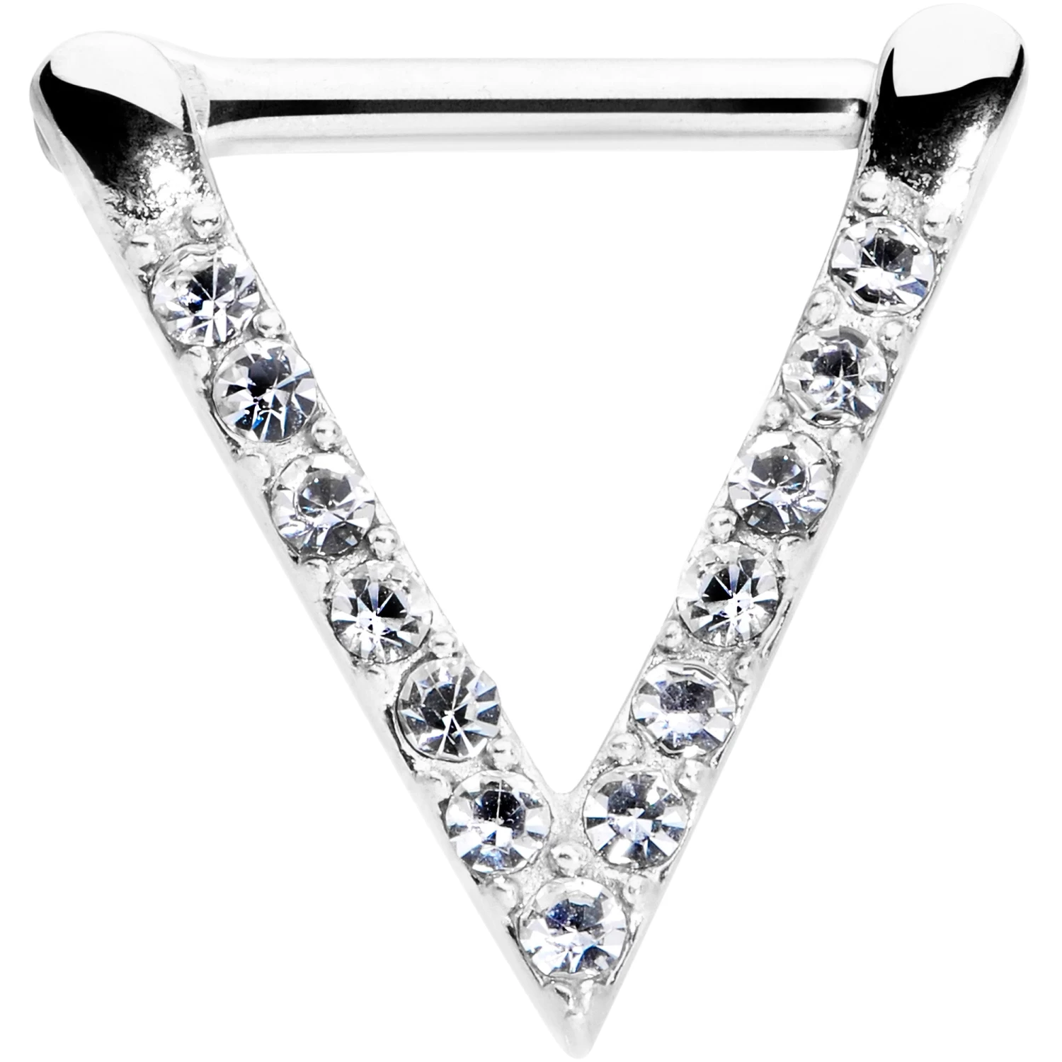 16 Gauge 5/16 Clear CZ Gem Sleek Triangle Septum Clicker 1 16 Gauge 5/16 Clear CZ Gem Sleek Triangle Septum Clicker