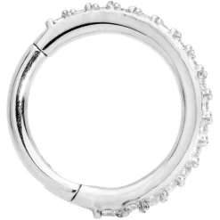 16 Gauge 5/16 Clear CZ Gem Stainless Steel Hinged Segment Ring -Body Jewelry Store 68829.otherimage1