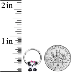 16 Gauge 3/8 Black White Precious Panda Hinged Segment Ring 5 16 Gauge 3/8 Black White Precious Panda Hinged Segment Ring -Body Jewelry Store 68923.otherimage2