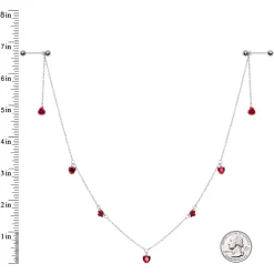 Gaby 14 Gauge 9/16 Red Rose Flower Valentine Dangle Nipple Chain 7 Gaby 14 Gauge 9/16 Red Rose Flower Valentine Dangle Nipple Chain -Body Jewelry Store 69017.otherimage3