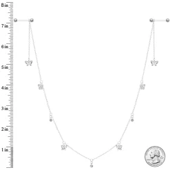 Gaby 14 Gauge 9/16 Clear Gem Butterfly Dangle Nipple Chain -Body Jewelry Store 69018.otherimage3
