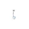 14kt White Gold Genuine Blue Topaz Heart Belly Ring
