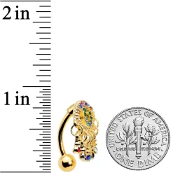 Blue Green Red Gem Gold Tone Hubris Eye Dangle Top Mount Belly Ring 5 Blue Green Red Gem Gold Tone Hubris Eye Dangle Top Mount Belly Ring -Body Jewelry Store 69203.otherimage2