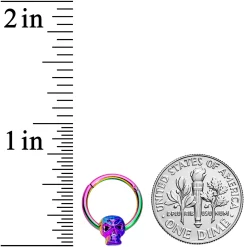 Gaby 16 Gauge 3/8 Rainbow Plated Scary Skull Hinged Segment Ring -Body Jewelry Store 69220.otherimage2