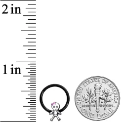 16 Gauge 3/8 Black Skeleton Girl Halloween Hinged Segment Ring -Body Jewelry Store 69271.otherimage2