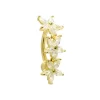 Solid 14KT Yellow Gold TOP MOUNT Cubic Zirconia LILY DROP Belly Ring