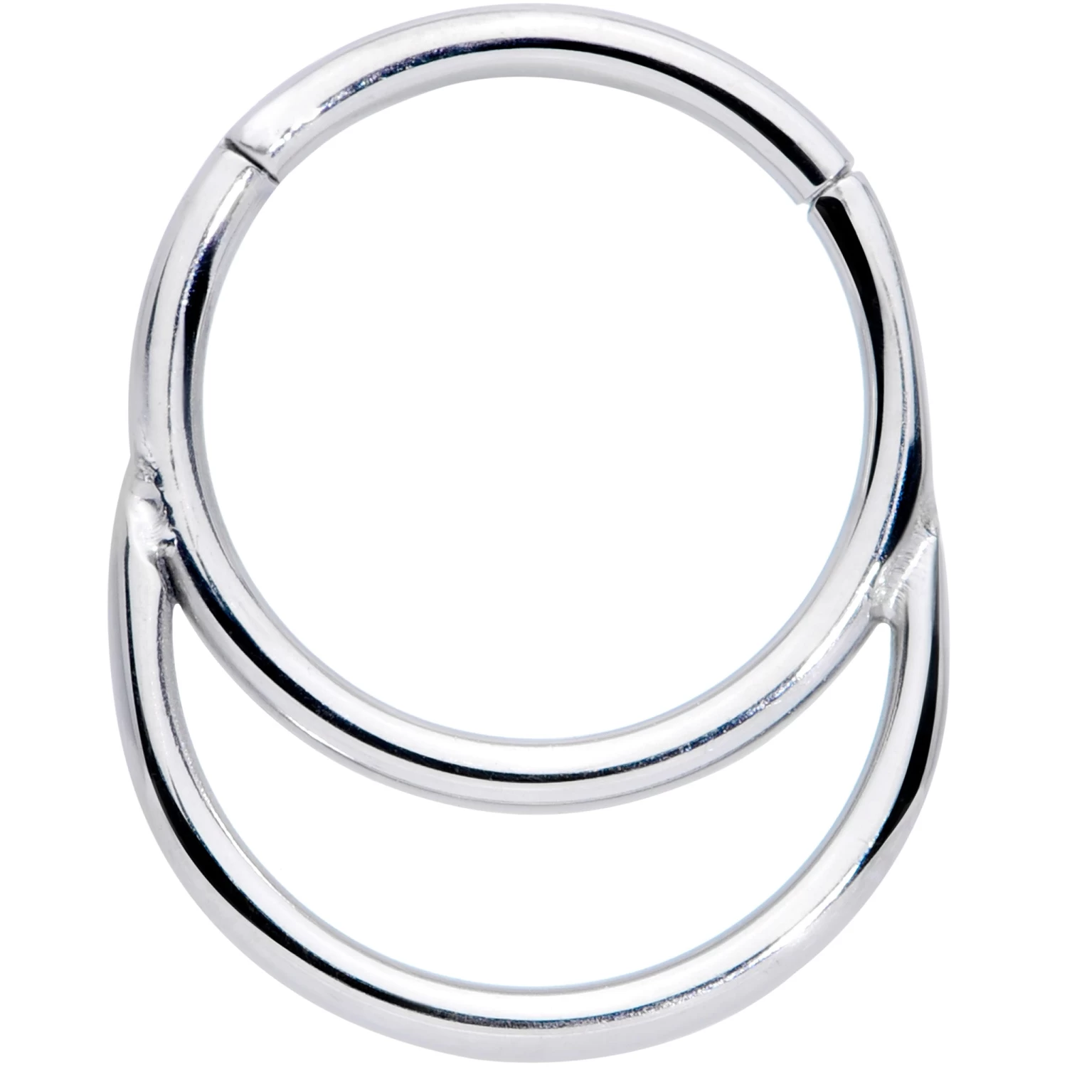 16 Gauge 3/8 Grade 23 Titanium Double Loop Hinged Septum Clicker 1 16 Gauge 3/8 Grade 23 Titanium Double Loop Hinged Septum Clicker