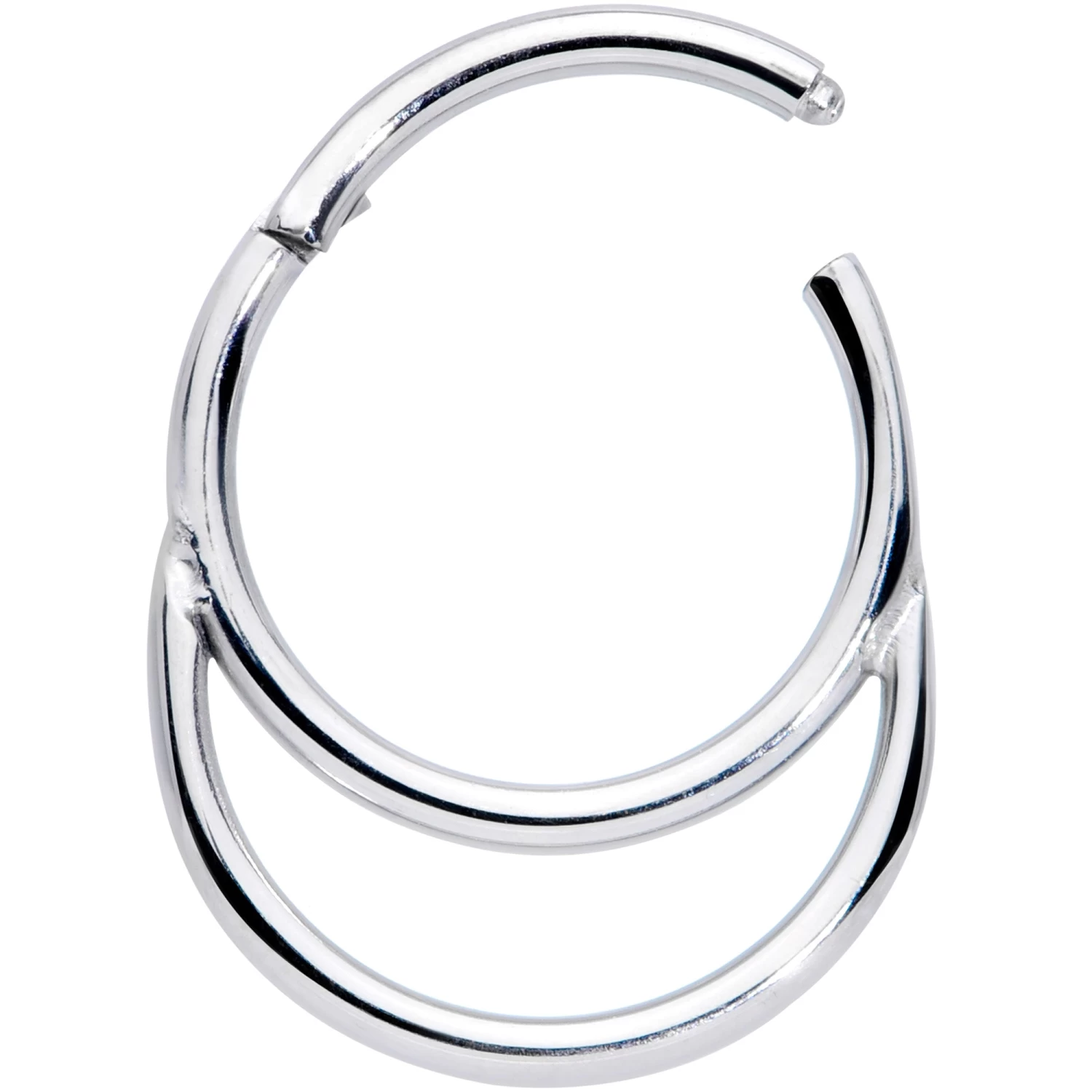 16 Gauge 3/8 Grade 23 Titanium Double Loop Hinged Septum Clicker 2 16 Gauge 3/8 Grade 23 Titanium Double Loop Hinged Septum Clicker - Image 2