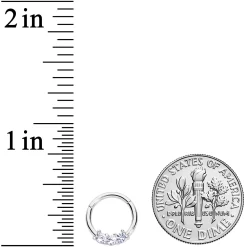16 Gauge 5/16 Clear CZ Gem Trio Hinged Segment Ring -Body Jewelry Store 69358 STC.otherimage2