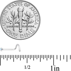 20 Gauge 7mm White 2mm Synthetic Opal Titanium Left Nose Ring Screw -Body Jewelry Store 69374 WH.otherimage2