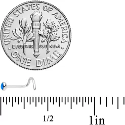 20 Gauge 7mm Blue 3mm Synthetic Opal Titanium Left Nose Ring Screw -Body Jewelry Store 69375 BL.otherimage2