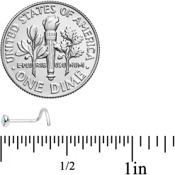 20 Gauge 7mm White 3mm Synthetic Opal Titanium Left Nose Ring Screw -Body Jewelry Store 69375 WH.otherimage2