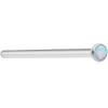 18 Gauge 3/4 White 2mm Synthetic Opal Titanium Fishtail Nose Ring