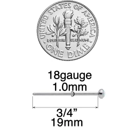 18 Gauge 3/4 White 3mm Synthetic Opal Titanium Fishtail Nose Ring -Body Jewelry Store 69377 WH.otherimage2