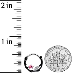 16 Gauge 3/8 Pink Flower Black Cartilage Clicker -Body Jewelry Store 69536.otherimage2